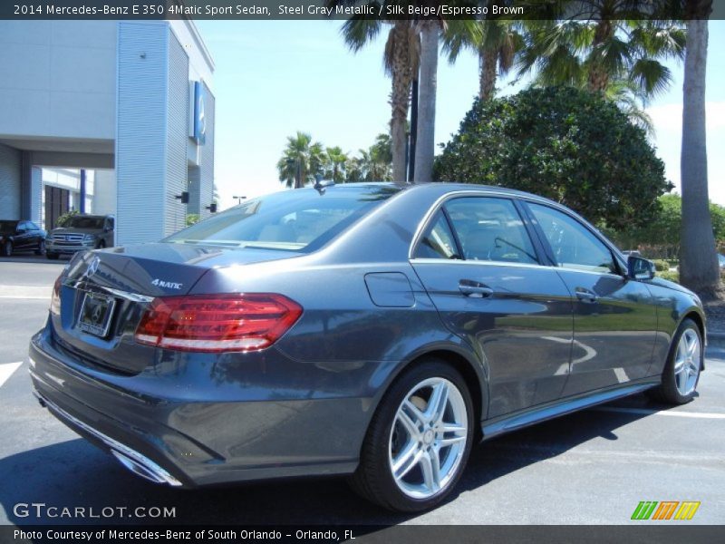 Steel Gray Metallic / Silk Beige/Espresso Brown 2014 Mercedes-Benz E 350 4Matic Sport Sedan