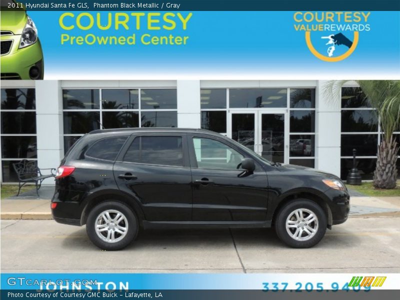 Phantom Black Metallic / Gray 2011 Hyundai Santa Fe GLS