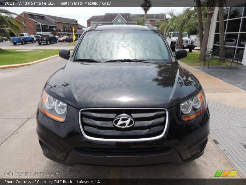 Phantom Black Metallic / Gray 2011 Hyundai Santa Fe GLS