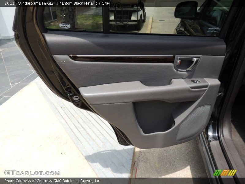 Phantom Black Metallic / Gray 2011 Hyundai Santa Fe GLS