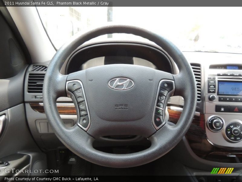 Phantom Black Metallic / Gray 2011 Hyundai Santa Fe GLS
