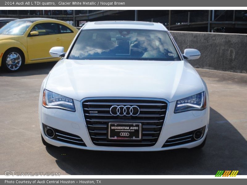 Glacier White Metallic / Nougat Brown 2014 Audi A8 L TDI quattro