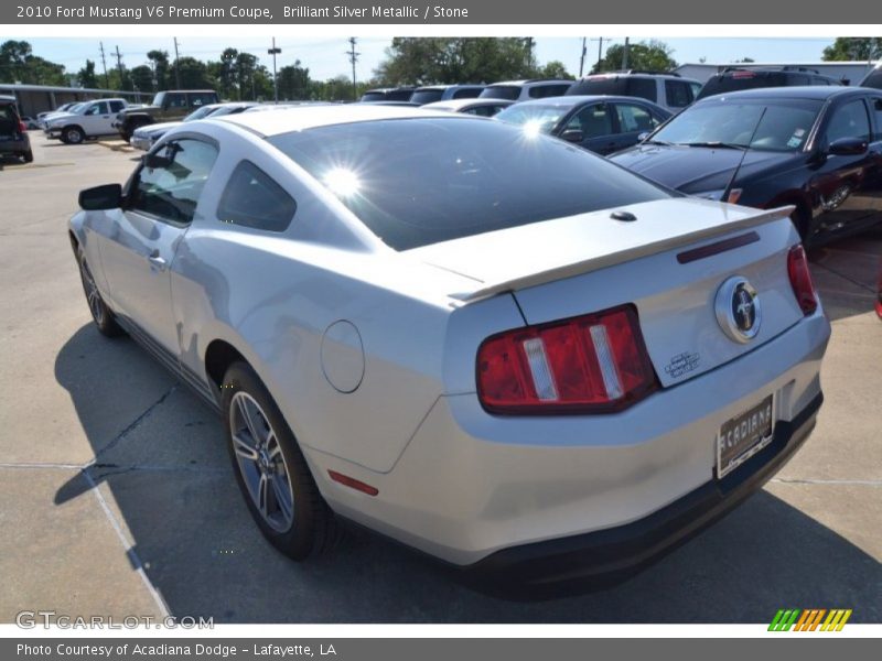 Brilliant Silver Metallic / Stone 2010 Ford Mustang V6 Premium Coupe
