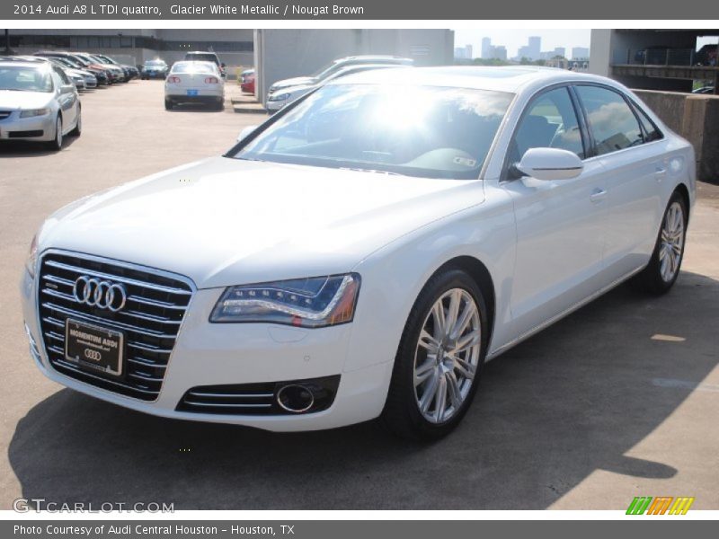 Glacier White Metallic / Nougat Brown 2014 Audi A8 L TDI quattro