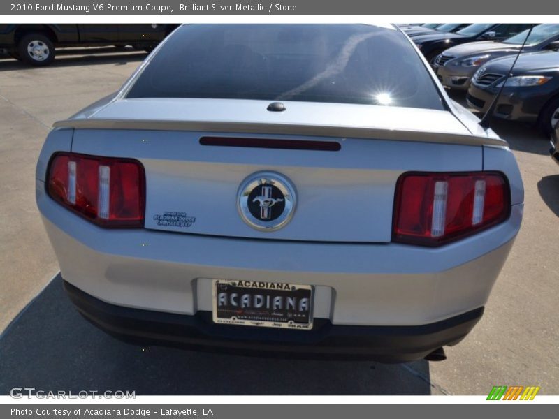 Brilliant Silver Metallic / Stone 2010 Ford Mustang V6 Premium Coupe
