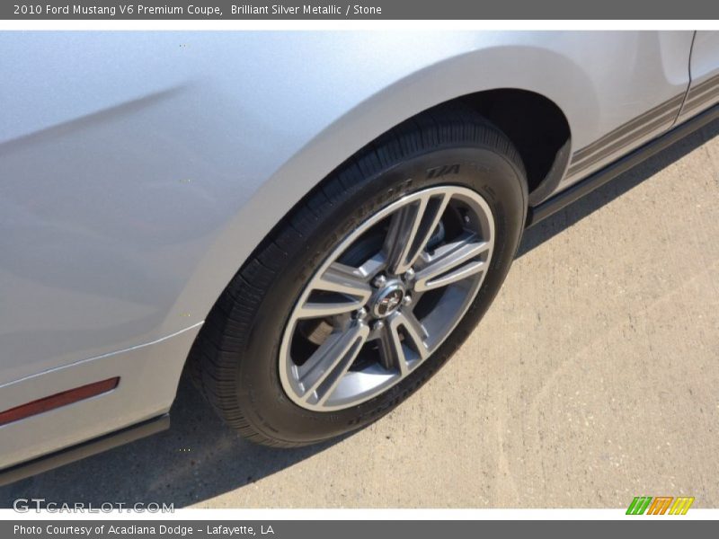 Brilliant Silver Metallic / Stone 2010 Ford Mustang V6 Premium Coupe