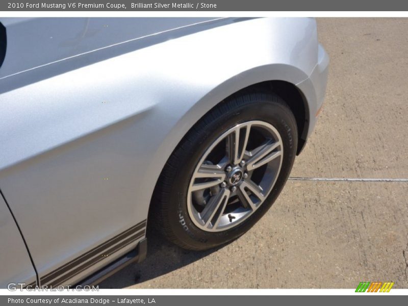 Brilliant Silver Metallic / Stone 2010 Ford Mustang V6 Premium Coupe
