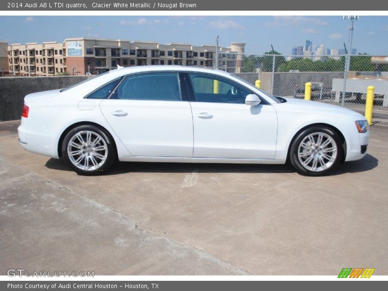 Glacier White Metallic / Nougat Brown 2014 Audi A8 L TDI quattro