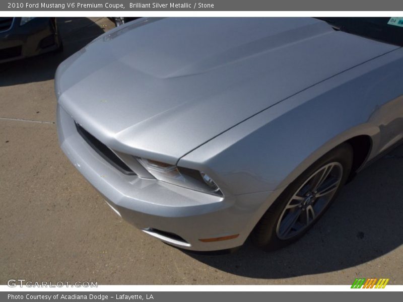 Brilliant Silver Metallic / Stone 2010 Ford Mustang V6 Premium Coupe