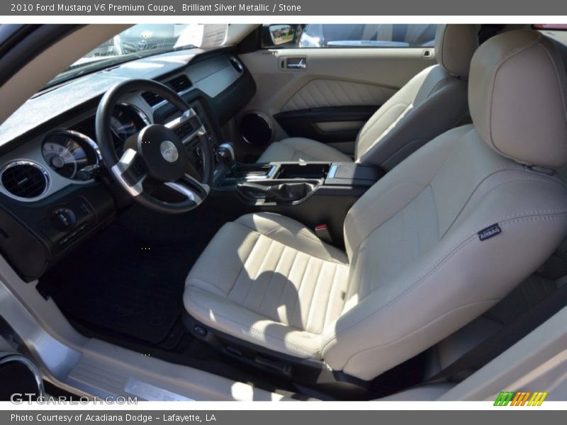 Brilliant Silver Metallic / Stone 2010 Ford Mustang V6 Premium Coupe