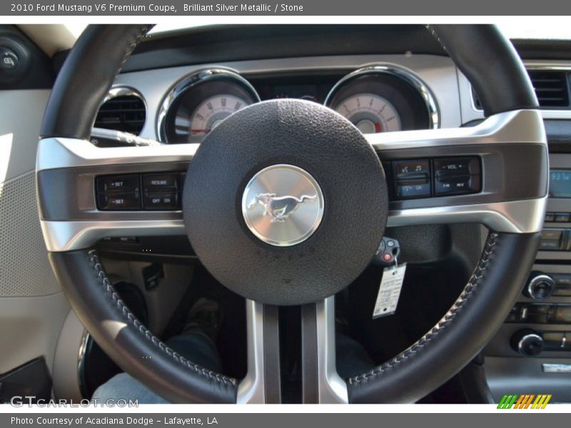 Brilliant Silver Metallic / Stone 2010 Ford Mustang V6 Premium Coupe