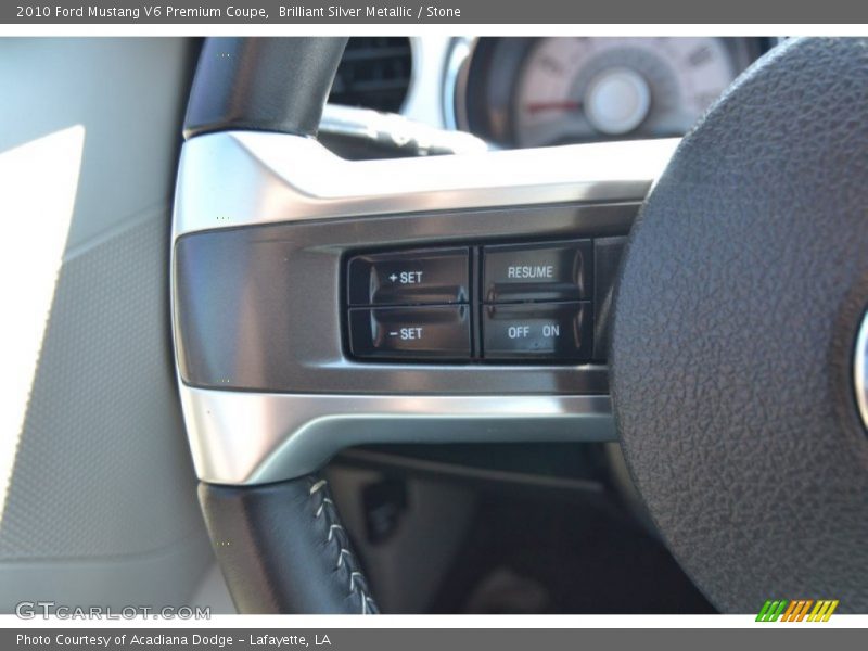 Brilliant Silver Metallic / Stone 2010 Ford Mustang V6 Premium Coupe