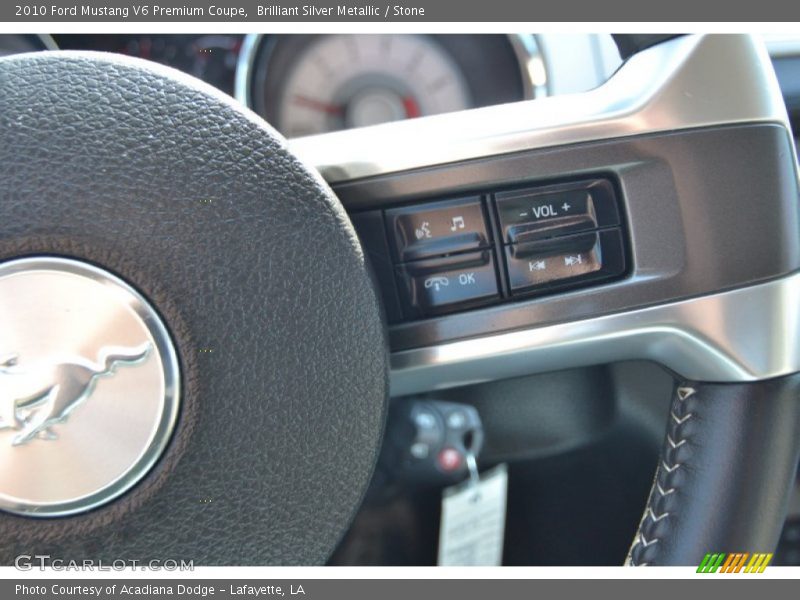 Brilliant Silver Metallic / Stone 2010 Ford Mustang V6 Premium Coupe