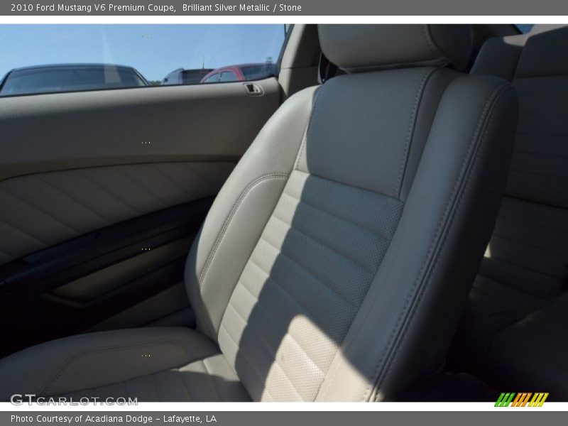 Brilliant Silver Metallic / Stone 2010 Ford Mustang V6 Premium Coupe