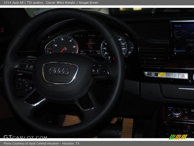 Glacier White Metallic / Nougat Brown 2014 Audi A8 L TDI quattro