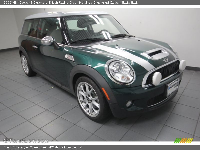 British Racing Green Metallic / Checkered Carbon Black/Black 2009 Mini Cooper S Clubman