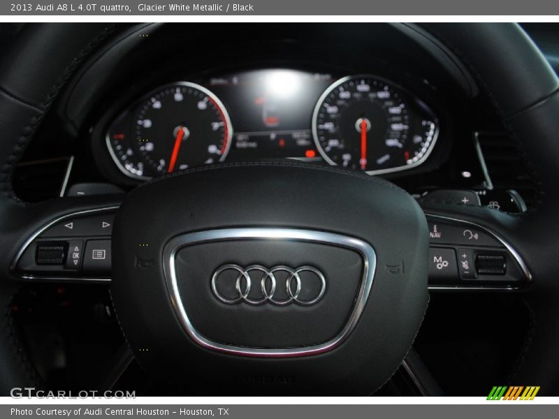 Glacier White Metallic / Black 2013 Audi A8 L 4.0T quattro