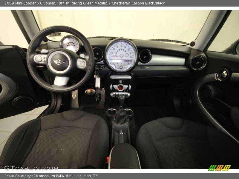 British Racing Green Metallic / Checkered Carbon Black/Black 2009 Mini Cooper S Clubman