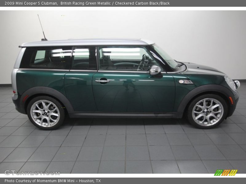 British Racing Green Metallic / Checkered Carbon Black/Black 2009 Mini Cooper S Clubman