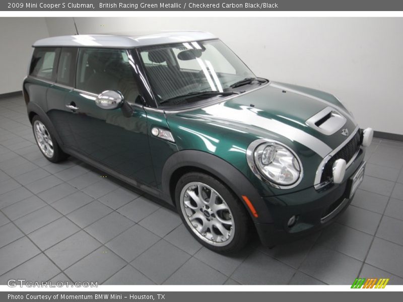 British Racing Green Metallic / Checkered Carbon Black/Black 2009 Mini Cooper S Clubman