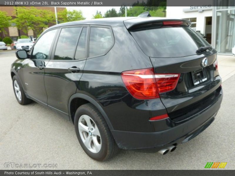 Black Sapphire Metallic / Black 2012 BMW X3 xDrive 28i