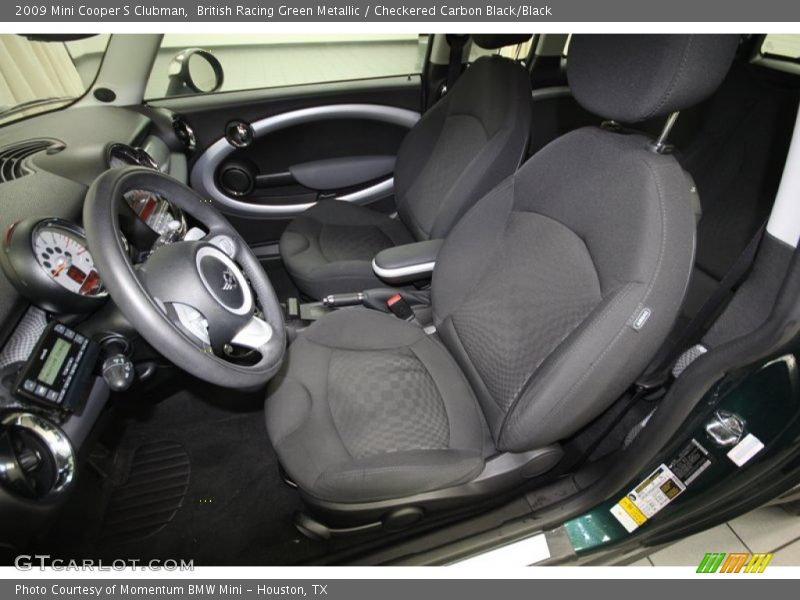 British Racing Green Metallic / Checkered Carbon Black/Black 2009 Mini Cooper S Clubman
