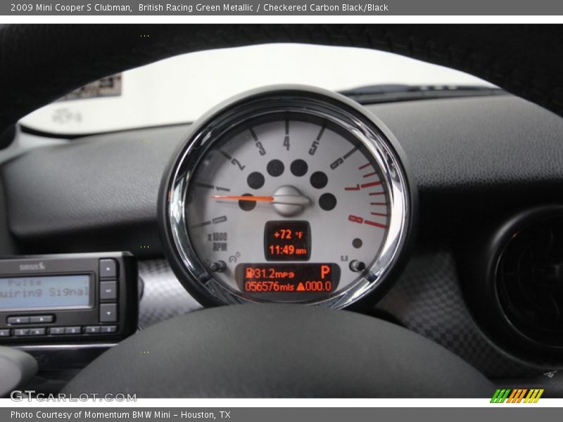 British Racing Green Metallic / Checkered Carbon Black/Black 2009 Mini Cooper S Clubman