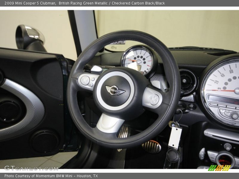 British Racing Green Metallic / Checkered Carbon Black/Black 2009 Mini Cooper S Clubman