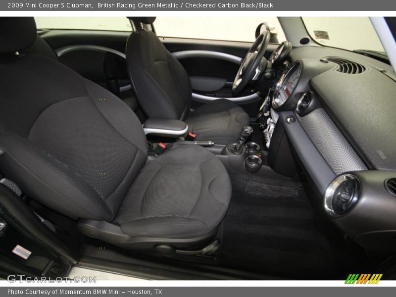 British Racing Green Metallic / Checkered Carbon Black/Black 2009 Mini Cooper S Clubman