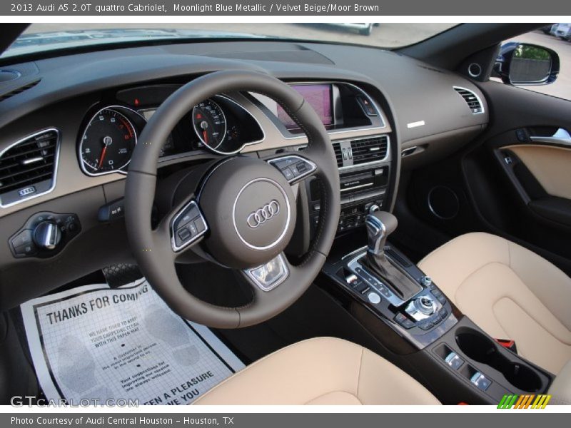Moonlight Blue Metallic / Velvet Beige/Moor Brown 2013 Audi A5 2.0T quattro Cabriolet