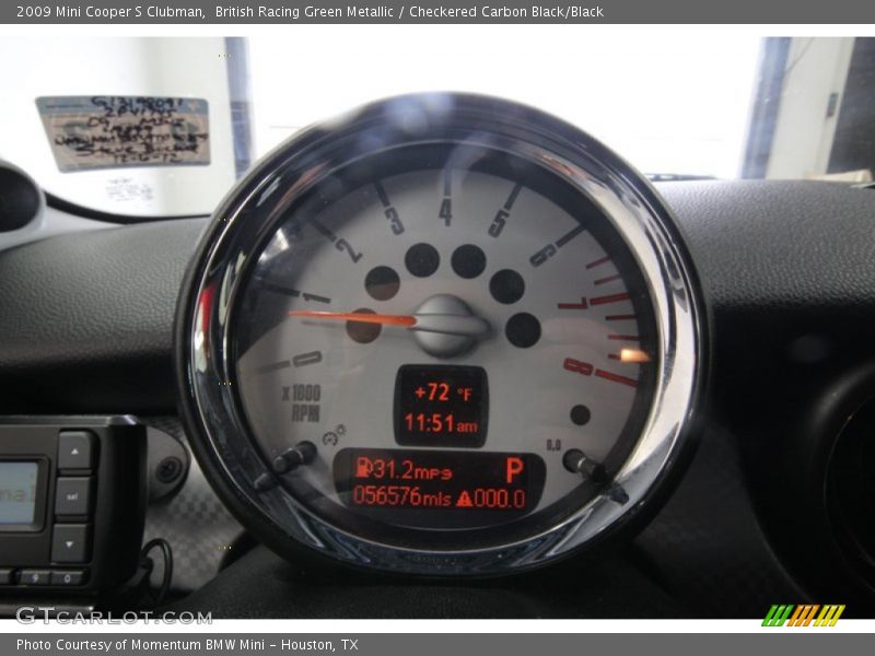 British Racing Green Metallic / Checkered Carbon Black/Black 2009 Mini Cooper S Clubman