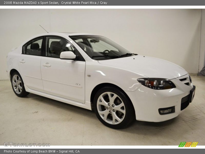 Crystal White Pearl Mica / Gray 2008 Mazda MAZDA3 s Sport Sedan