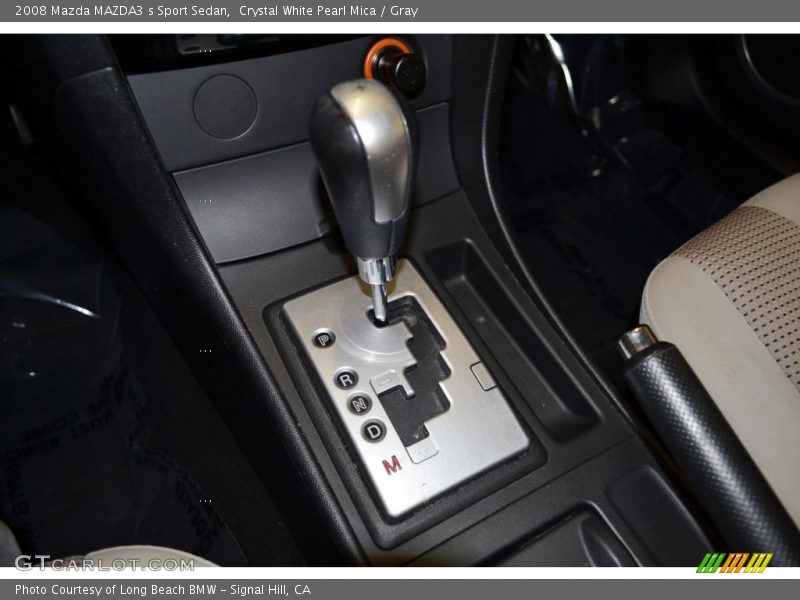 Crystal White Pearl Mica / Gray 2008 Mazda MAZDA3 s Sport Sedan