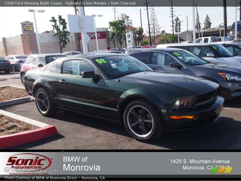 Highland Green Metallic / Dark Charcoal 2008 Ford Mustang Bullitt Coupe