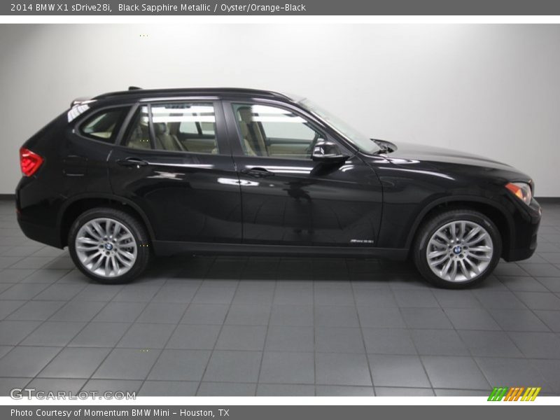 Black Sapphire Metallic / Oyster/Orange-Black 2014 BMW X1 sDrive28i