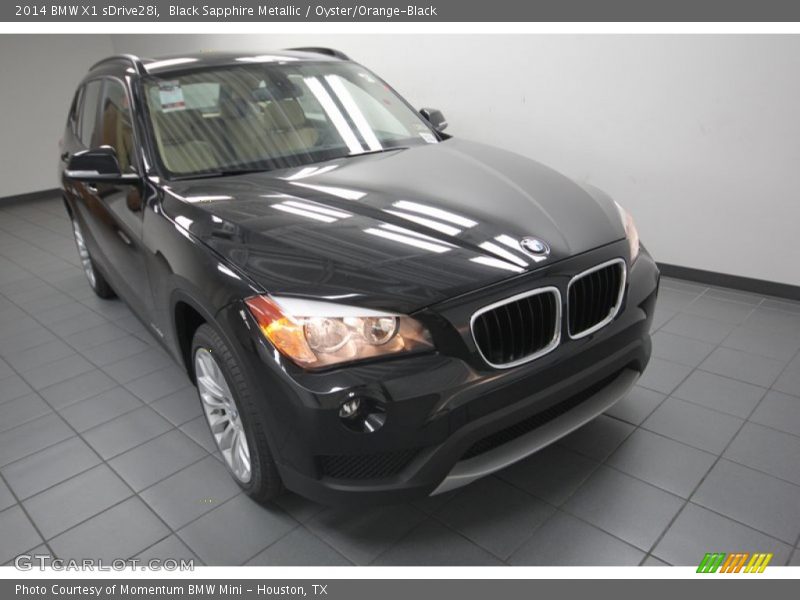 Black Sapphire Metallic / Oyster/Orange-Black 2014 BMW X1 sDrive28i