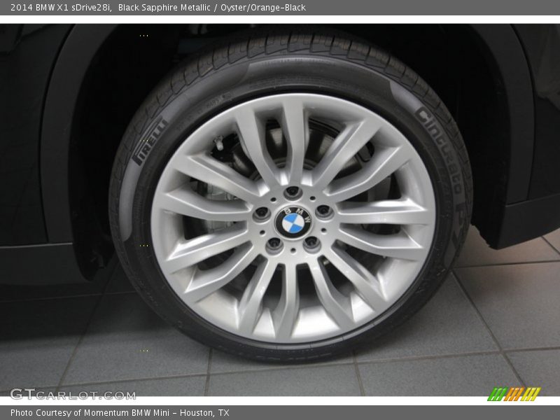 Black Sapphire Metallic / Oyster/Orange-Black 2014 BMW X1 sDrive28i