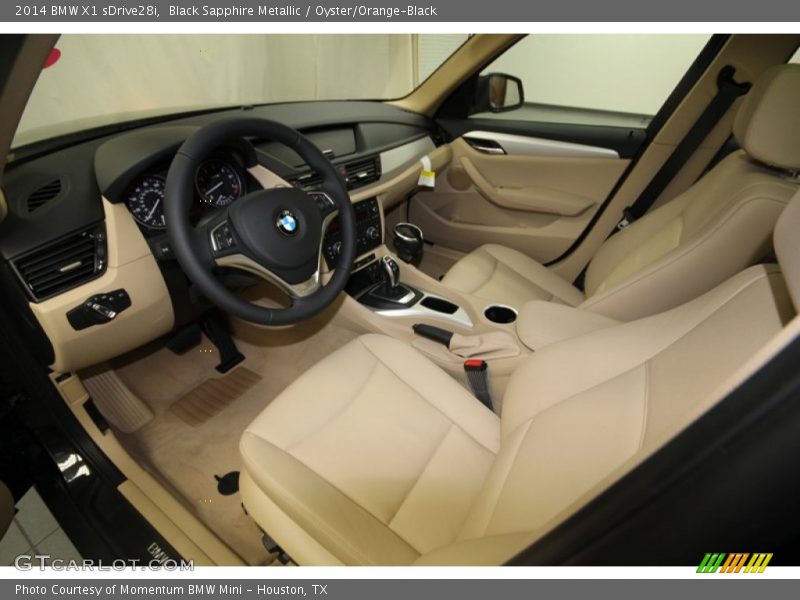 Black Sapphire Metallic / Oyster/Orange-Black 2014 BMW X1 sDrive28i