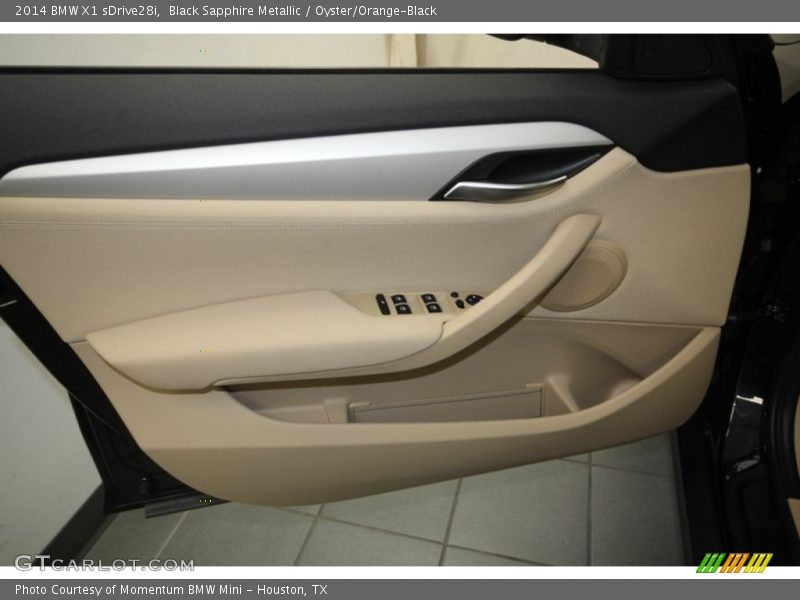 Black Sapphire Metallic / Oyster/Orange-Black 2014 BMW X1 sDrive28i