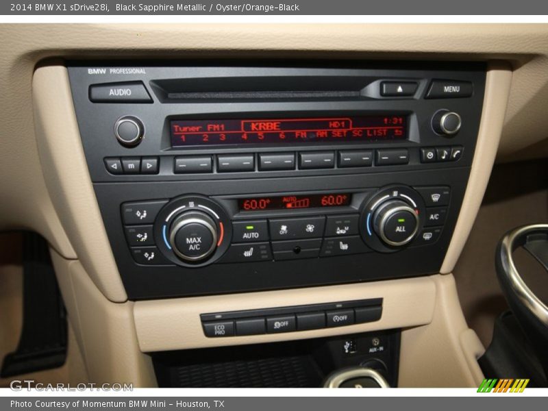 Black Sapphire Metallic / Oyster/Orange-Black 2014 BMW X1 sDrive28i