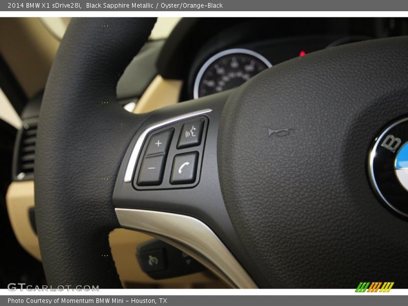 Black Sapphire Metallic / Oyster/Orange-Black 2014 BMW X1 sDrive28i