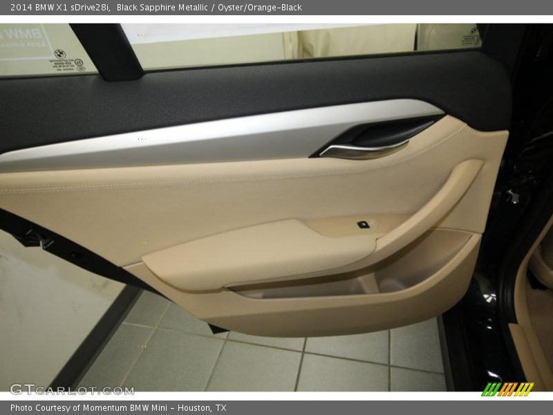 Black Sapphire Metallic / Oyster/Orange-Black 2014 BMW X1 sDrive28i