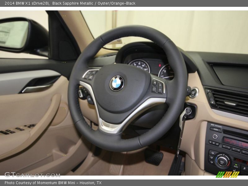 Black Sapphire Metallic / Oyster/Orange-Black 2014 BMW X1 sDrive28i