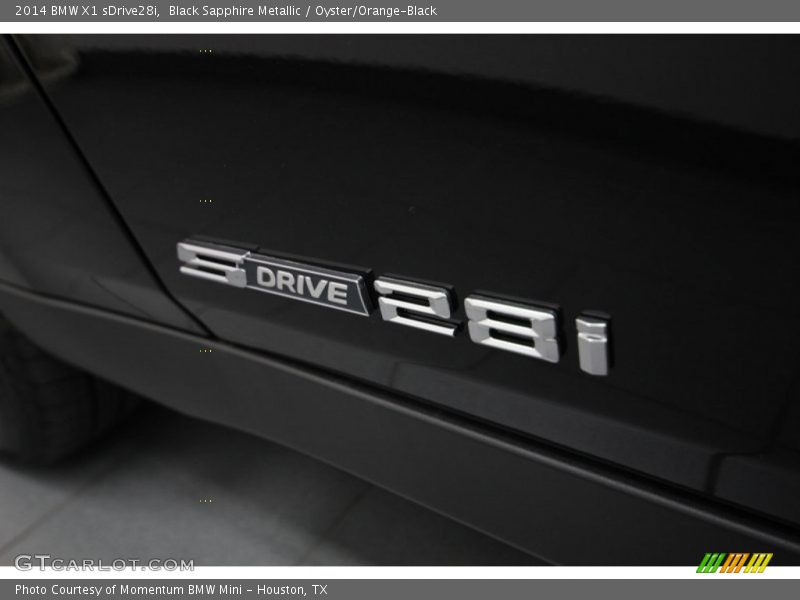Black Sapphire Metallic / Oyster/Orange-Black 2014 BMW X1 sDrive28i