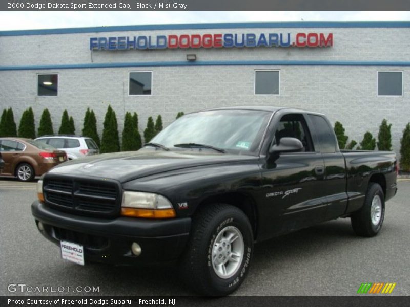 Black / Mist Gray 2000 Dodge Dakota Sport Extended Cab