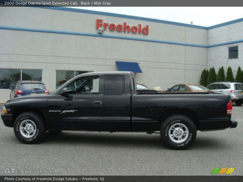 Black / Mist Gray 2000 Dodge Dakota Sport Extended Cab