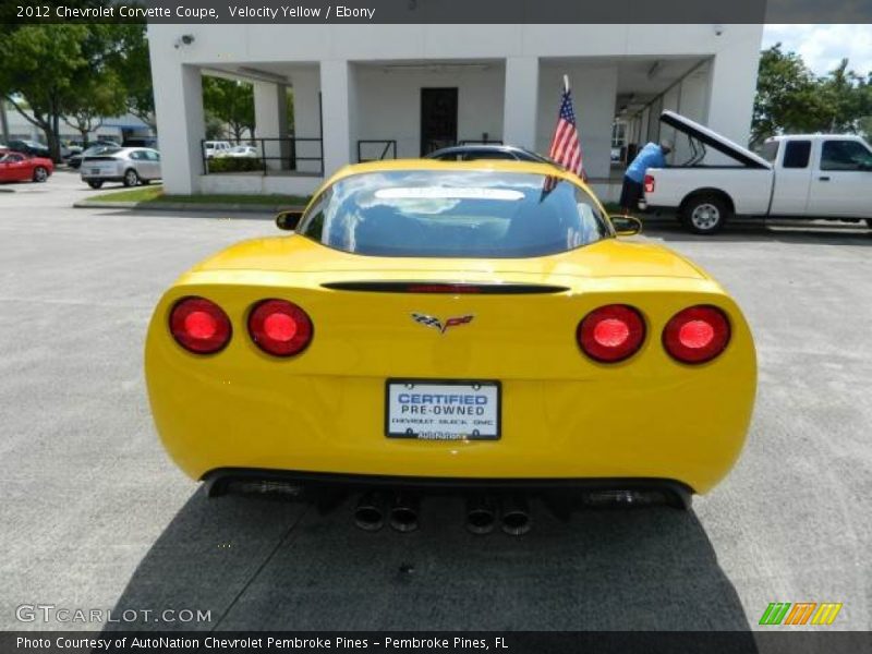 Velocity Yellow / Ebony 2012 Chevrolet Corvette Coupe