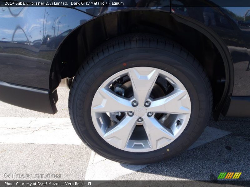 Dark Gray Metallic / Platinum 2014 Subaru Forester 2.5i Limited