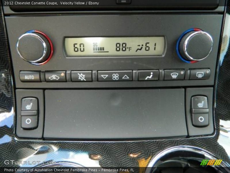 Controls of 2012 Corvette Coupe