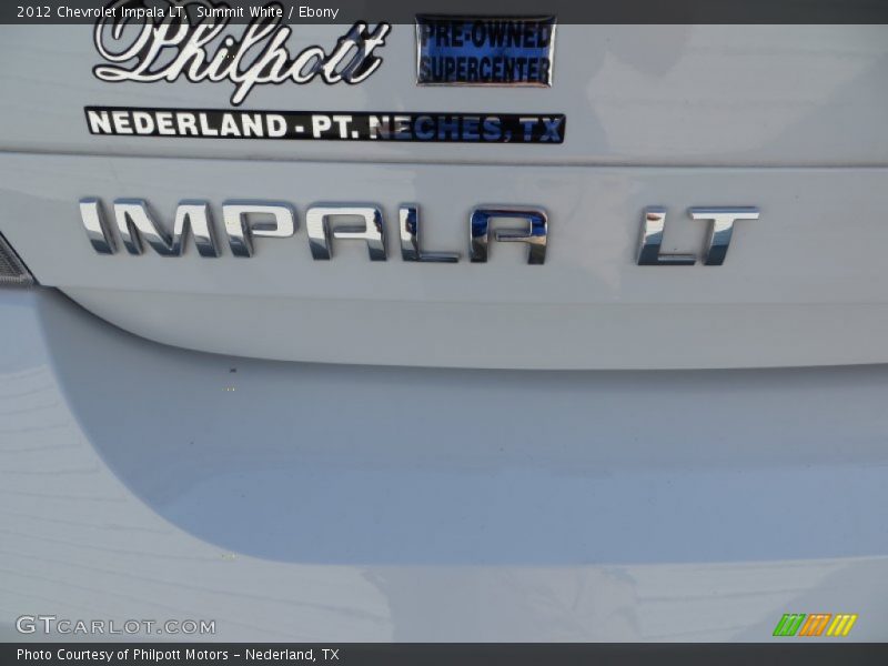 Summit White / Ebony 2012 Chevrolet Impala LT